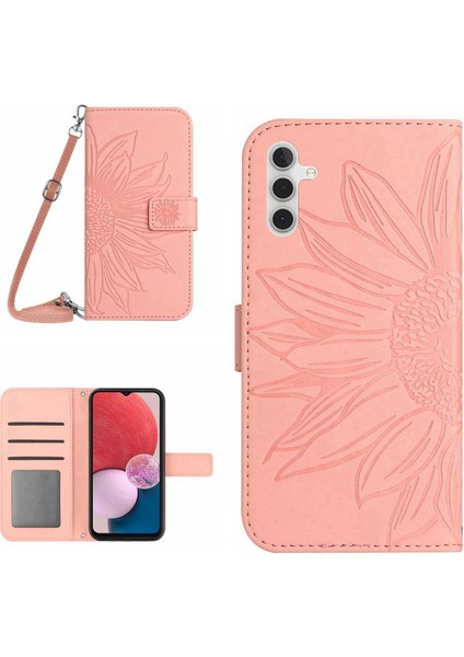 Samsung Galaxy A13 için 5G / A04S 4G (164.7 x 76.7 x 9.1 mm) HT04 Cilt Touch PU Deri Deri Baskılı Cüzdan Telefon Kılıfı (Yurt Dışından)