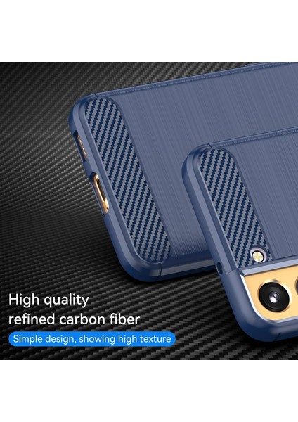 Samsung Galaxy S23 için kasa Anti-DROP Esnek TPU arka kapağı fırçalanmış karbon fiber doku cep u kasası Telefon Kılıfı (Yurt Dışından)