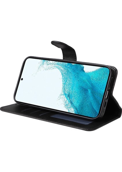 Samsung Galaxy S23 için Cep u , Manyetik Toka Klasik Buzağı Dokusu PU Deri Cüzdan Bilek Telefon Kılıfı (Yurt Dışından) modelleri