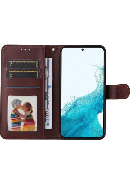 Samsung Galaxy S23 için Cep u , Manyetik Toka Klasik Buzağı Dokusu PU Deri Cüzdan Bilek Telefon Kılıfı (Yurt Dışından) fiyatları