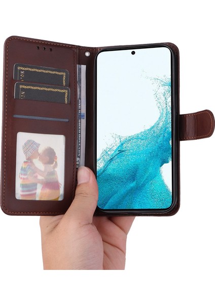Samsung Galaxy S23 için Cep u , Manyetik Toka Klasik Buzağı Dokusu PU Deri Cüzdan Bilek Telefon Kılıfı (Yurt Dışından) indirimleri