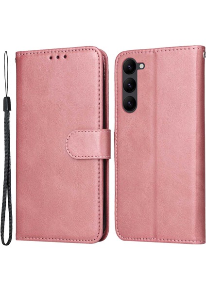 Samsung Galaxy S23 için artı baldır dokusu PU deri kasa manyetik toka cüzdan ı Telefon Kılıfı (Yurt Dışından)