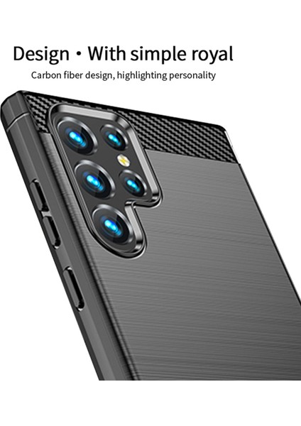 Samsung Galaxy S23 Ultra Karbon Fiber Doku için MOFI JK TPU Serisi-1 Fırlatıcı Anti Tele Yumuşak TPU Fırçalanmış Koruyucu Telefon Kılıfı (Yurt Dışından) fırsatları