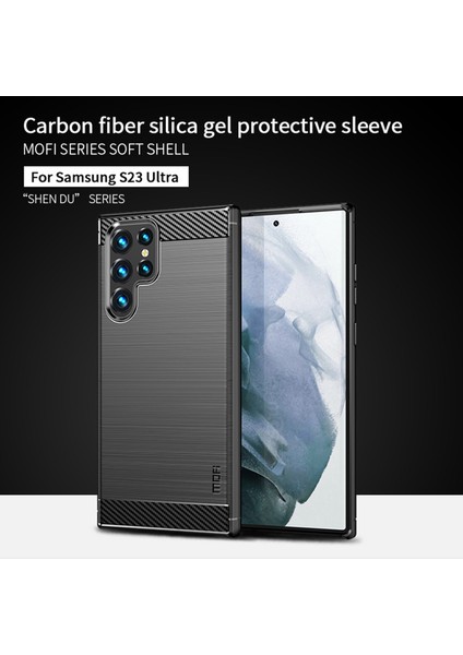 Samsung Galaxy S23 Ultra Karbon Fiber Doku için MOFI JK TPU Serisi-1 Fırlatıcı Anti Tele Yumuşak TPU Fırçalanmış Koruyucu Telefon Kılıfı (Yurt Dışından) fiyatları