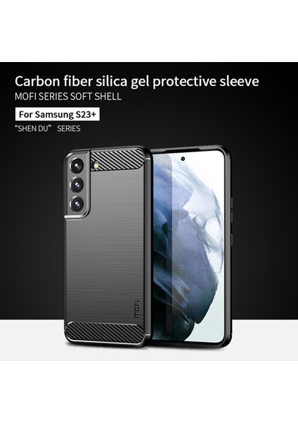 Samsung Galaxy S23 Plus için MOFI JK TPU Serisi-1 , Karbon Fiber Doku Damla Koruma TPU Fırça Telefon Kılıfı (Yurt Dışından) modelleri