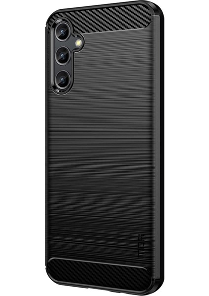 Samsung Galaxy A14 için MOFI JK TPU Serisi-1, 5G Yumuşak TPU Fırça Koruyucu Koruyucu Karbon Fiber Doku Anti-Çizelge Anti Tele Telefon Kılıfı (Yurt Dışından)