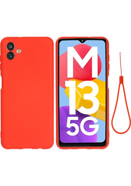 Samsung Galaxy M13 5G için Cep u , Sıvı Silikon+Yumuşak Mikrofiber Astar Anti Koruyucu Telefon Kılıfı (Yurt Dışından)