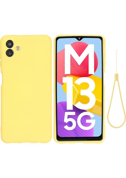Samsung Galaxy M13 5G için Cep u , Sıvı Silikon+Yumuşak Mikrofiber Astar Anti Koruyucu Telefon Kılıfı (Yurt Dışından)