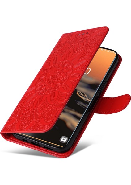 Samsung Galaxy S23 için Ultra Ayçiçeği Baskılı PU Deri Deri Anti-Sracratch Anti-Cratch Katlanabilir Flip Cüzdan Kapağı El Telefon Kılıfı (Yurt Dışından)