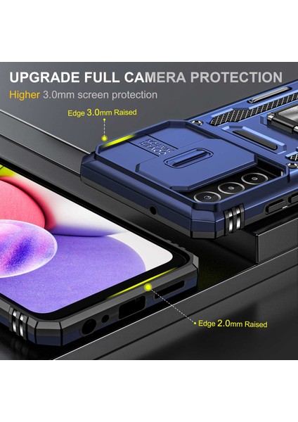 Samsung Galaxy A03S (166.5 x 75.98 x 9.14mm) Zırh Serisi Bump Proof Hybrid Hard PC Yumuşak TPU kasa yüzük araba montajı Kick arka kabuk kamera kapağı ile Telefon Kılıfı (Yurt Dışından) modelleri