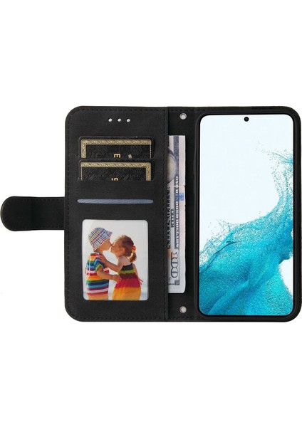 Samsung Galaxy S23 için çizilmeye dayanıklı flip deri cüzdan ı ağaç desen metal düğme çizgileri baskılı cilt-dokunuş koruyucu lı Telefon Kılıfı (Yurt Dışından) fiyatları