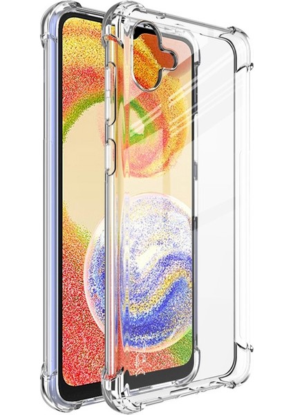 Samsung Galaxy A04 4G (164.4 x 76.3 x 9.1 mm) için IMAK dört köşe hava yastığı kasası Esnek TPU kapağı Telefon Kılıfı (Yurt Dışından)