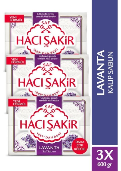 Hacı Şakir Lavanta Saf Kalıp Sabun 4X150 gr x 3 Adet