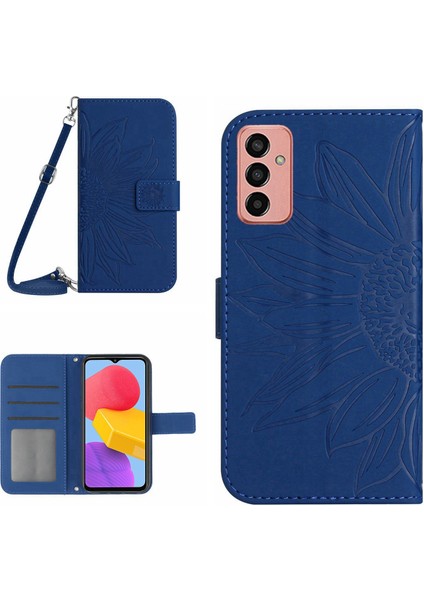 Samsung Galaxy M13 4G için Manyetik Toka , HT04 Cilt Dostu Basılı Ayçiçeği PU Deri Cüzdan Telefon Kılıfı (Yurt Dışından)