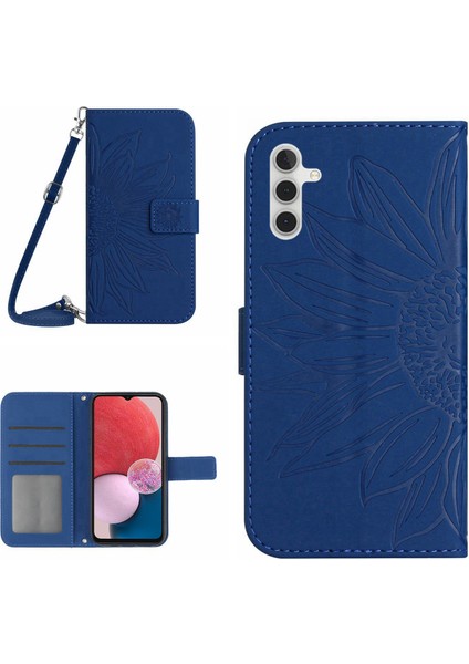 Samsung Galaxy A13 için 5G / A04S 4G (164.7 x 76.7 x 9.1 mm) HT04 Cilt Touch PU Deri Deri Baskılı Cüzdan Telefon Kılıfı (Yurt Dışından)