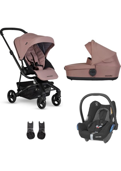 Charley Çift Yönlü Bebek Arabası, Portbebe, Ana Kucağı Üçlü Set - Desert Pink