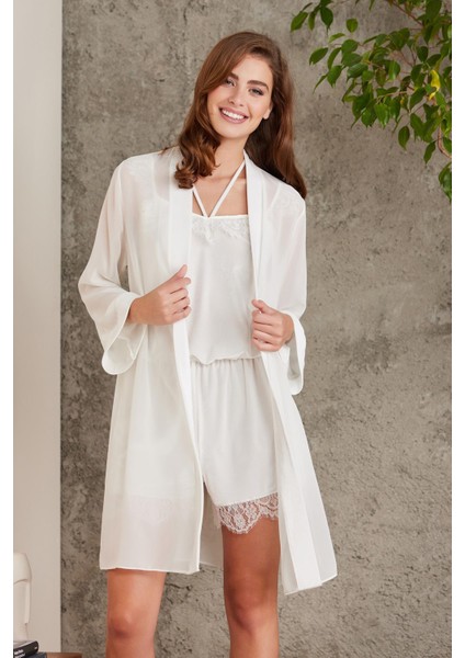 Dantelli Kadife Tulum & Sabahlik Takım - 4800