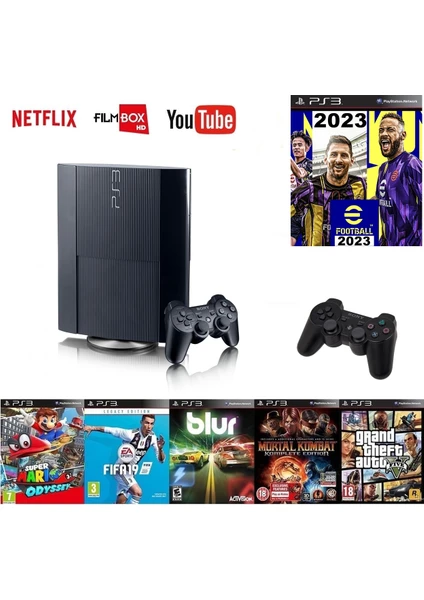 Ps3 320GB + 2 Adet Sıfır Gamepad + 70 Oyun Pes 2023 Gta 5  Blur Vb Güncel Oyunlar