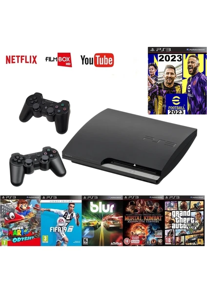 320GB Ps3 + 2 Adet Sıfır Gamepad + 20 Adet  Güncel Savaş Oyunları, Pes 2023