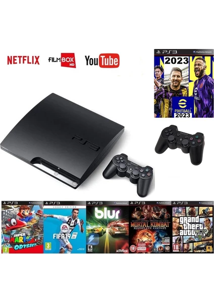 Playstation 320GB + 2 Adet Sıfır Gamepad + 20 Adet Dövüş ve Yarış Oyunları  Pes 2023 Yüklü