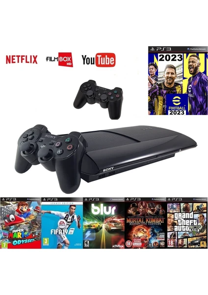 320GB Ps3 + 2 Adet Sıfır Gamepad + 20 Adet Strateji Oyunu, Pes 2023 Yüklü