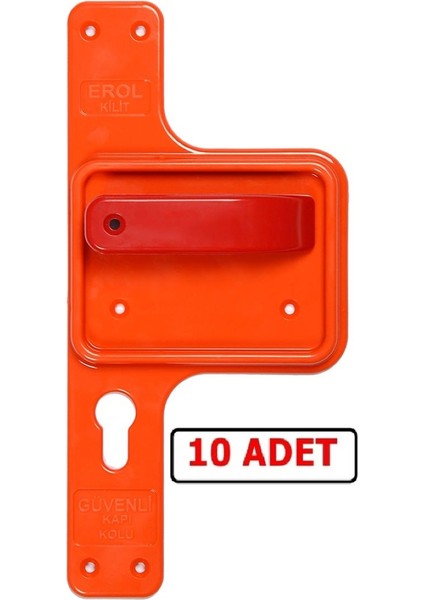 Güvenli ve Kırılmaz Bariyerli Kapı Kolu Turuncu Ayna-Kırmızı Kol 10 Takım