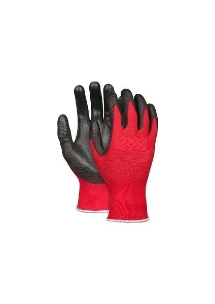 Eli Nitril 007 Iş Eldiveni No:10 Xl 12 Adet Kırmızı-Siyah