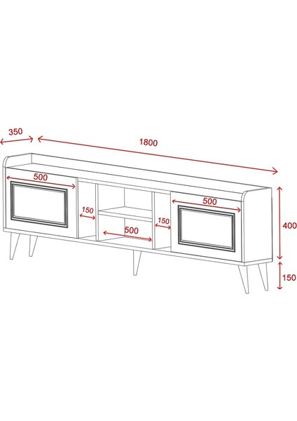 Alya Tv Ünitesi Ceviz 180CM