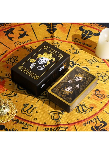 Altın Folyo Kafatası Tarot Tarot Renk Değişikliği Renkli Baskı Tarot Plastik Pvc Su Geçirmez Poker