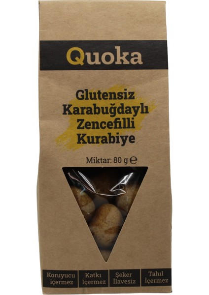 Glutensiz Şekersiz Karabuğday Unundan Zencefilli Tarçınlı Zerdeçallı Kurabiye 1 Paket x 80GR