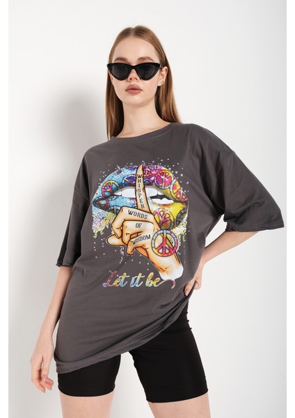 Kadın Let It Be Oversize T-Shirt