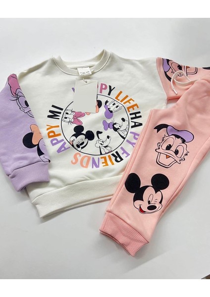 Kız Çocuk Disney Happy Eşofman Takımı