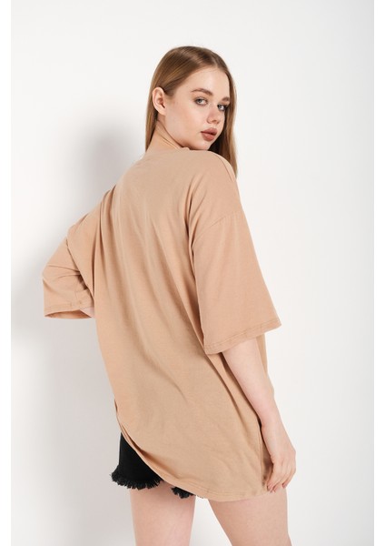 Kadın Oversize Set Down Baskılı T-Shirt fırsatları