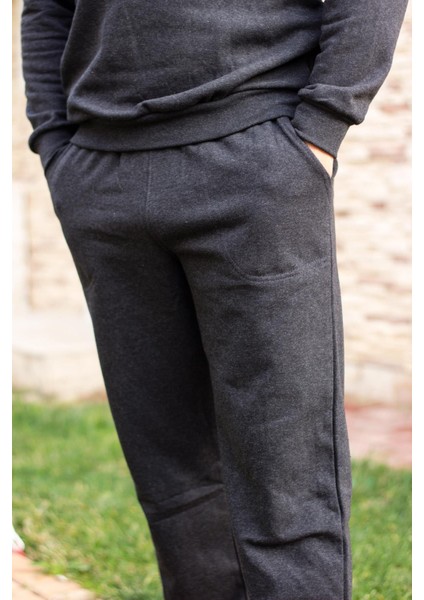 Antrasit Battal Büyük - Normal Beden Yarım Fermuarlı Erkek Eşofman Takımı 21EESTYAKT indirimleri