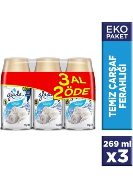 Otomatik Sprey Yedek Temiz Çarşaf Ferahlığı 269 ml x 3 269 ml x 3