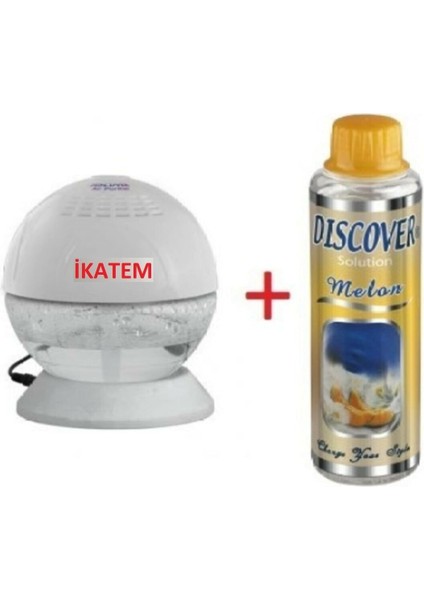 Ikatem Sihirli Küre Geniş Alan Kokulandırma Makinesi Işıklı Beyaz + 1 Adet Melon Solüsyonu
