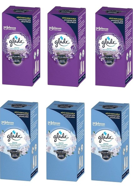 Banyo Hava Tazeleyici Yedek Temiz Çarşaf Ferahlığı 10 ml 3 Adet+Lavanta Ferahlığı 10 ml 3 Ade
