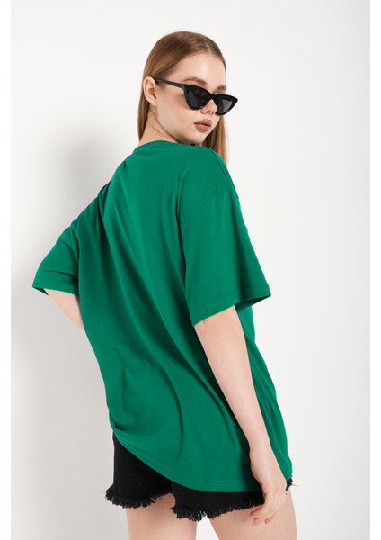 Kadın Suppose Baskılı Oversize T-Shirt