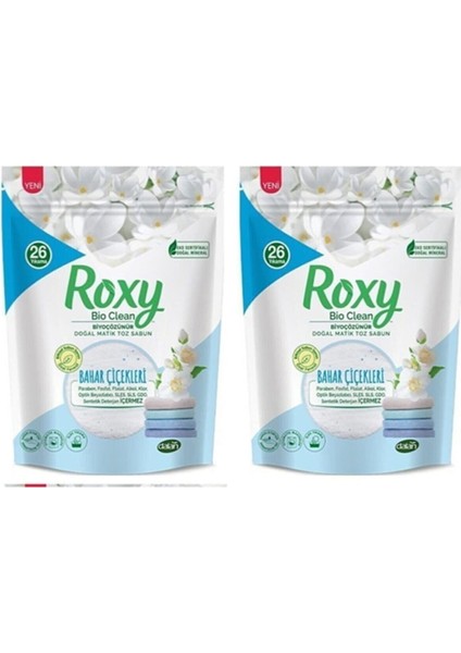 Roxy Bio Clean Doğal Matik Toz Sabun Bahar Çiçekleri 800 gr x 2 Adet