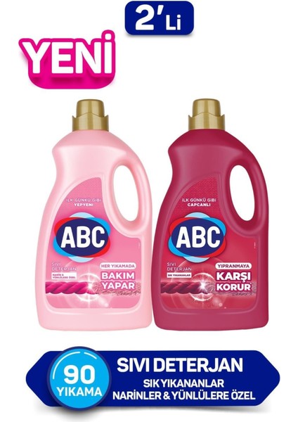 Abc Sıvı Deterjan Sık Yıkananlar&narinler 2'li Set 2,7 Lt