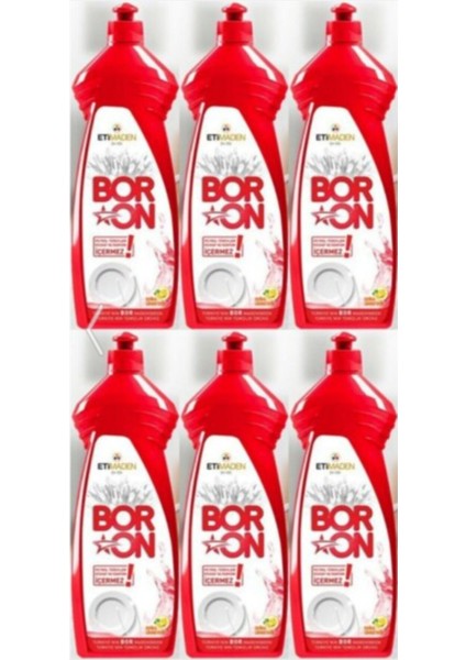 Boron Elde Yıkama Bulaşık Temizlik Ürünü 650 ml 6 Adet