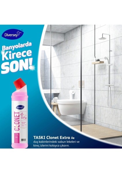 Yeni Taskı Clonet Extra - Banyo Temizleyici ve Kireç Çözücü 750ML 2 Li