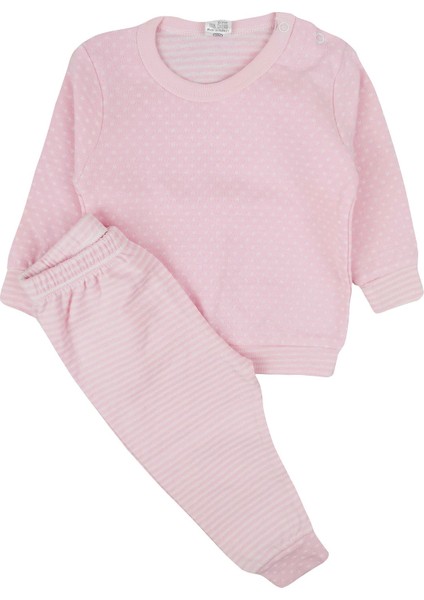 Puantiyeli Bebek Pijama Takımı Pembe