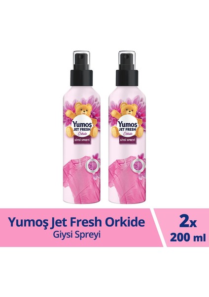 Jet Fresh Giysi Spreyi Orkide 200 ml 2 Adet