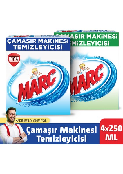 Çamaşır Makinesi Temizleyicisi Floral + Çam ve Okaliptus Ferahlığı 4X250 ml