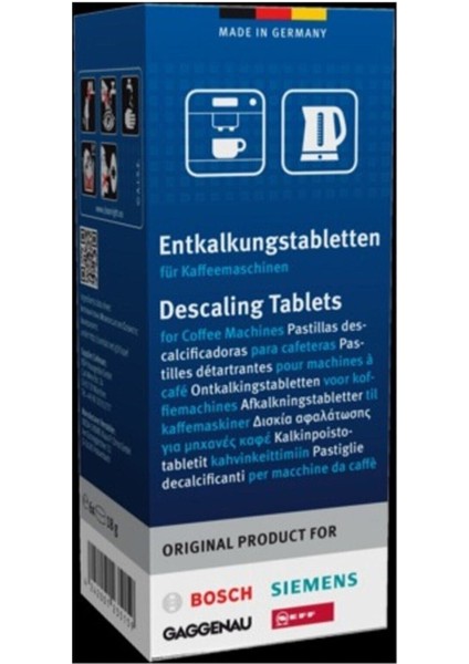 Kahve Makineleri ve Su Isıtıcıları Için Orjinal Kireç Çözücü Tablet 00311864