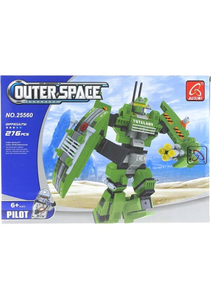 Outer Space 276 Parça Yeşil Robot