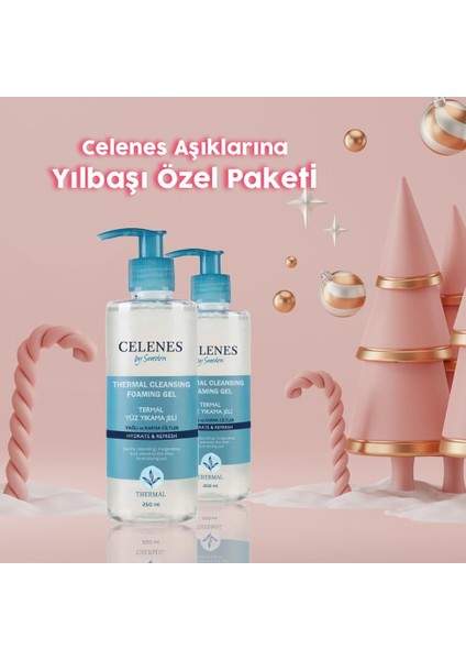 Celenes By Sweden Yılbaşı Paketi Thermal Temizleme Jeli Yağlı ve Karma Ciltler 250 ml x 2