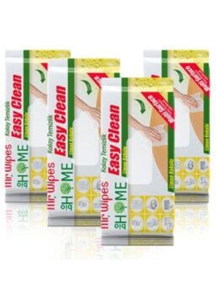 Çok Amaçlı Yüzey Temizleme Mendili Limon - 40 Yaprak 4'lü Set
