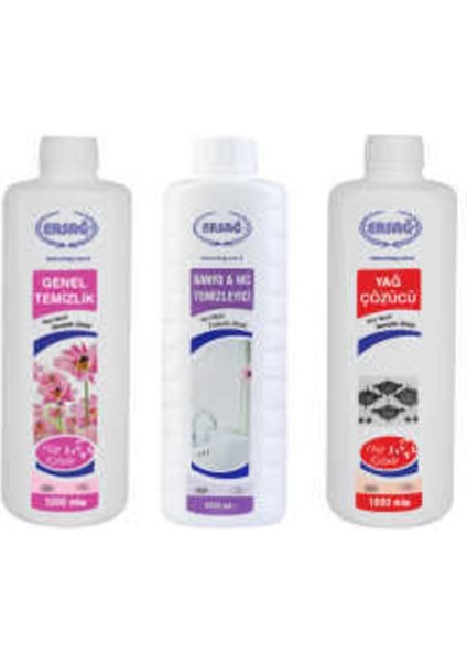 Genel Temizlik + Banyo & Wc Temizleyici + Yağ Çöz 1000 ml indirimleri